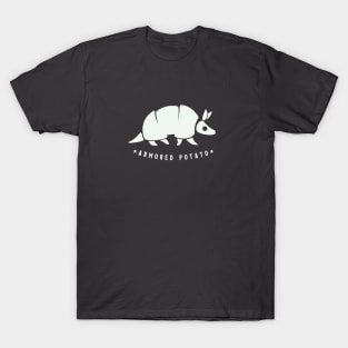 Armadillo armored potato. Funny animals, minimal design. T-Shirt